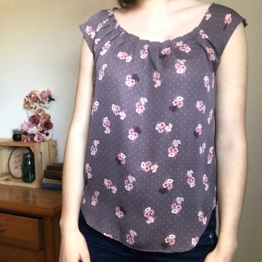 Silky floral blouse